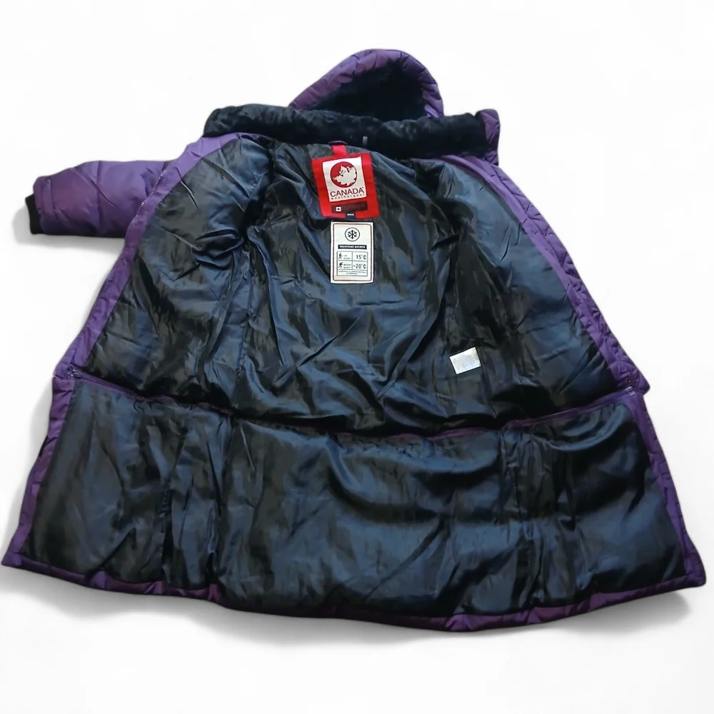 Canada Weathergear Women's Size Medium Purple Hooded Puffer Coat - Picture 8 of 10